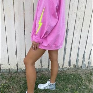 pink lightning bolt sweatshirt